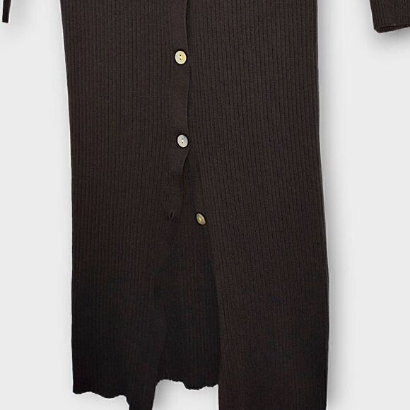 Live the Process Womens Cardigan Sz. Black Ribbed Puffed Sleeves Cuffed Button - Picture 3 of 11